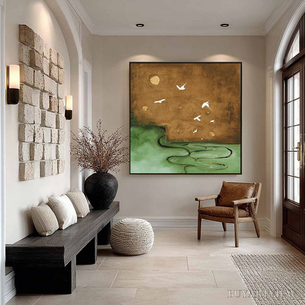ARTOVITAS Sojourn – Earthy Wabi Sabi Abstract Landscape Painting - image 4