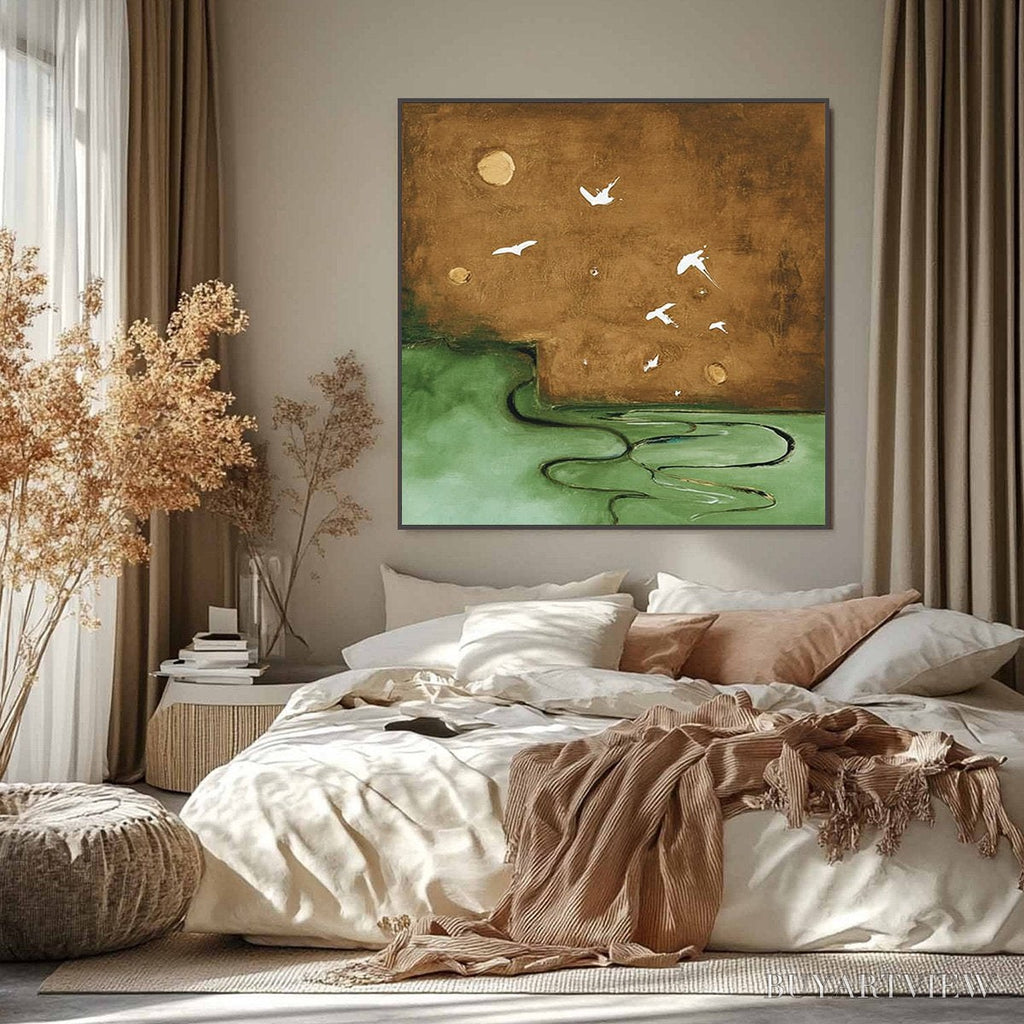 ARTOVITAS Sojourn – Earthy Wabi Sabi Abstract Landscape Painting - image 6