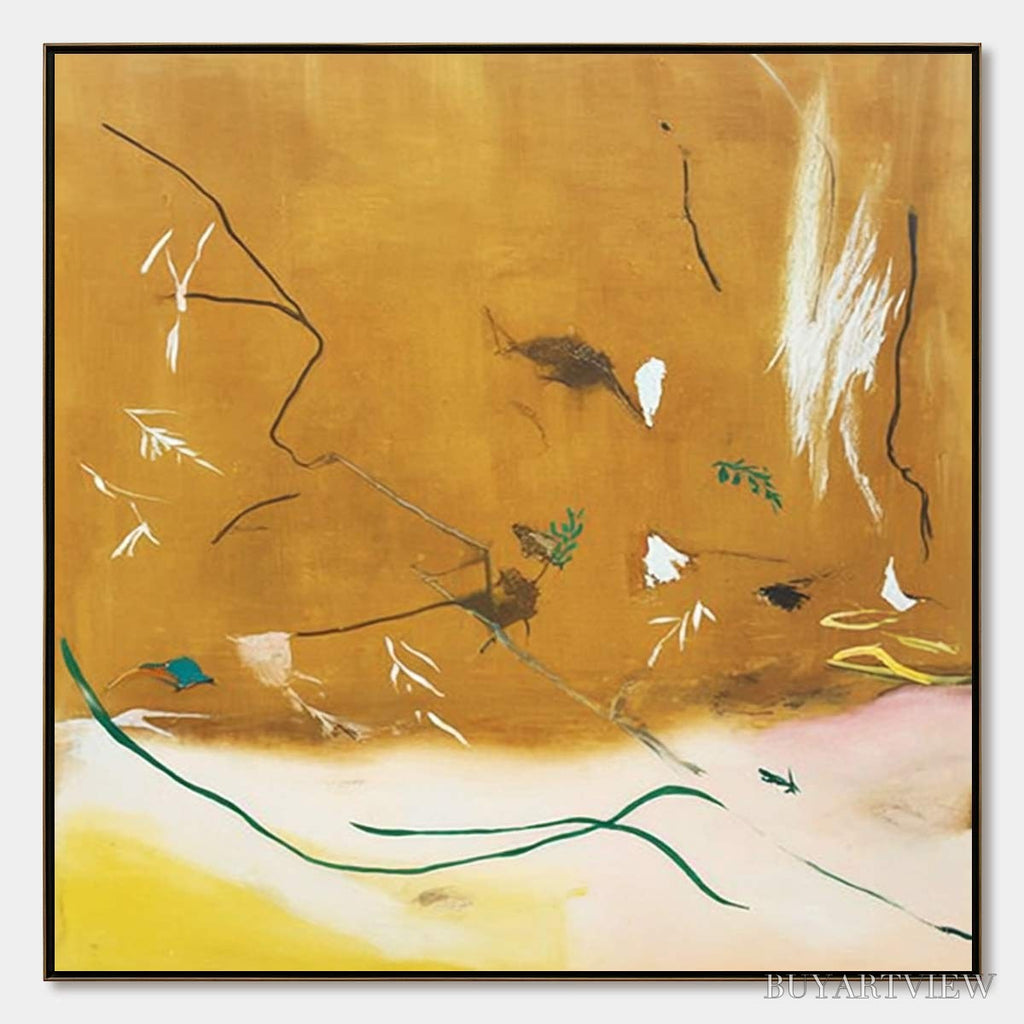 ARTOVITAS Autumn Whisper – Earthy Abstract Painting for Modern Wabi Sabi Decor - image 1