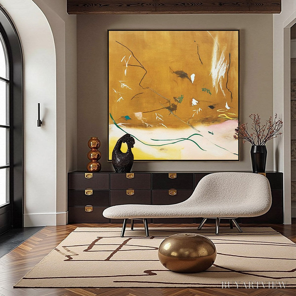 ARTOVITAS Autumn Whisper – Earthy Abstract Painting for Modern Wabi Sabi Decor - image 2