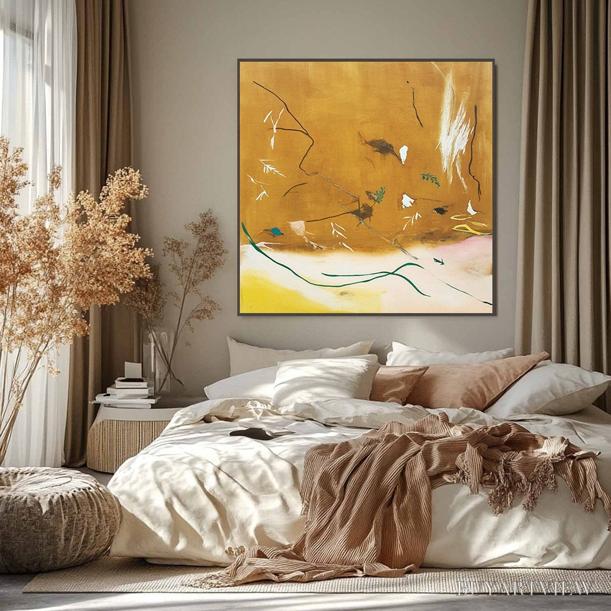 ARTOVITAS Autumn Whisper – Earthy Abstract Painting for Modern Wabi Sabi Decor - image 6