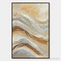 ARTOVITAS Coastal Drift – Wabi Sabi Inspired Textured Abstract Oil Painting - image 1