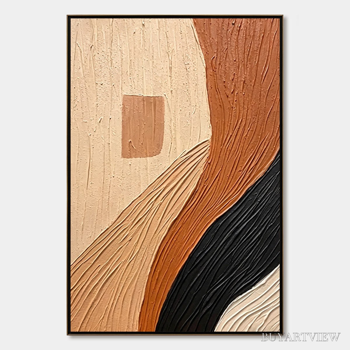 ARTOVITAS Terra Firma – Textured Wabi Sabi Abstract Painting in Earth Tones - image 1