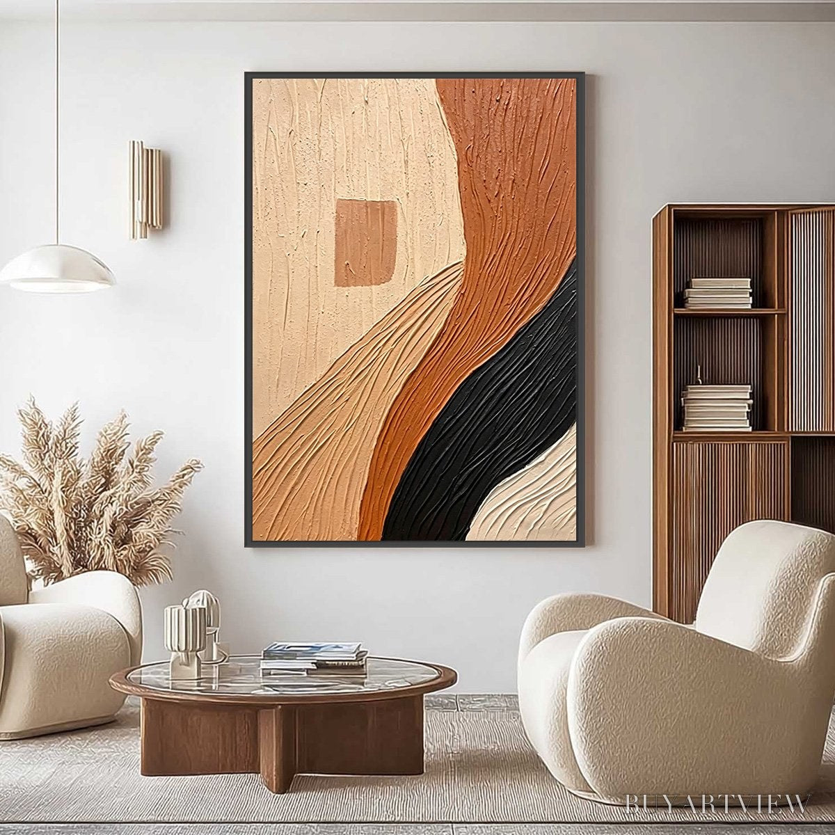 ARTOVITAS Terra Firma – Textured Wabi Sabi Abstract Painting in Earth Tones - image 2