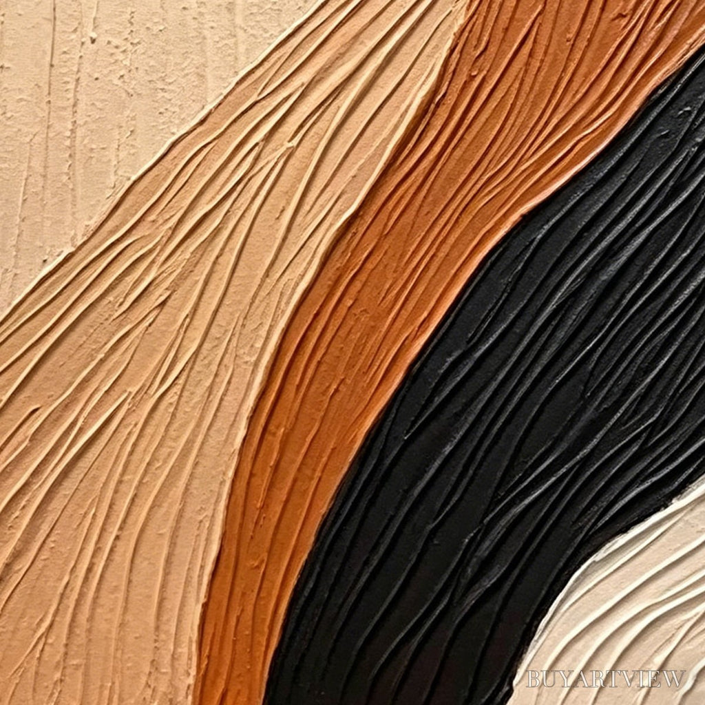 ARTOVITAS Terra Firma – Textured Wabi Sabi Abstract Painting in Earth Tones - image 3