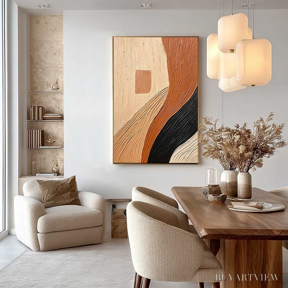 ARTOVITAS Terra Firma – Textured Wabi Sabi Abstract Painting in Earth Tones - image 4