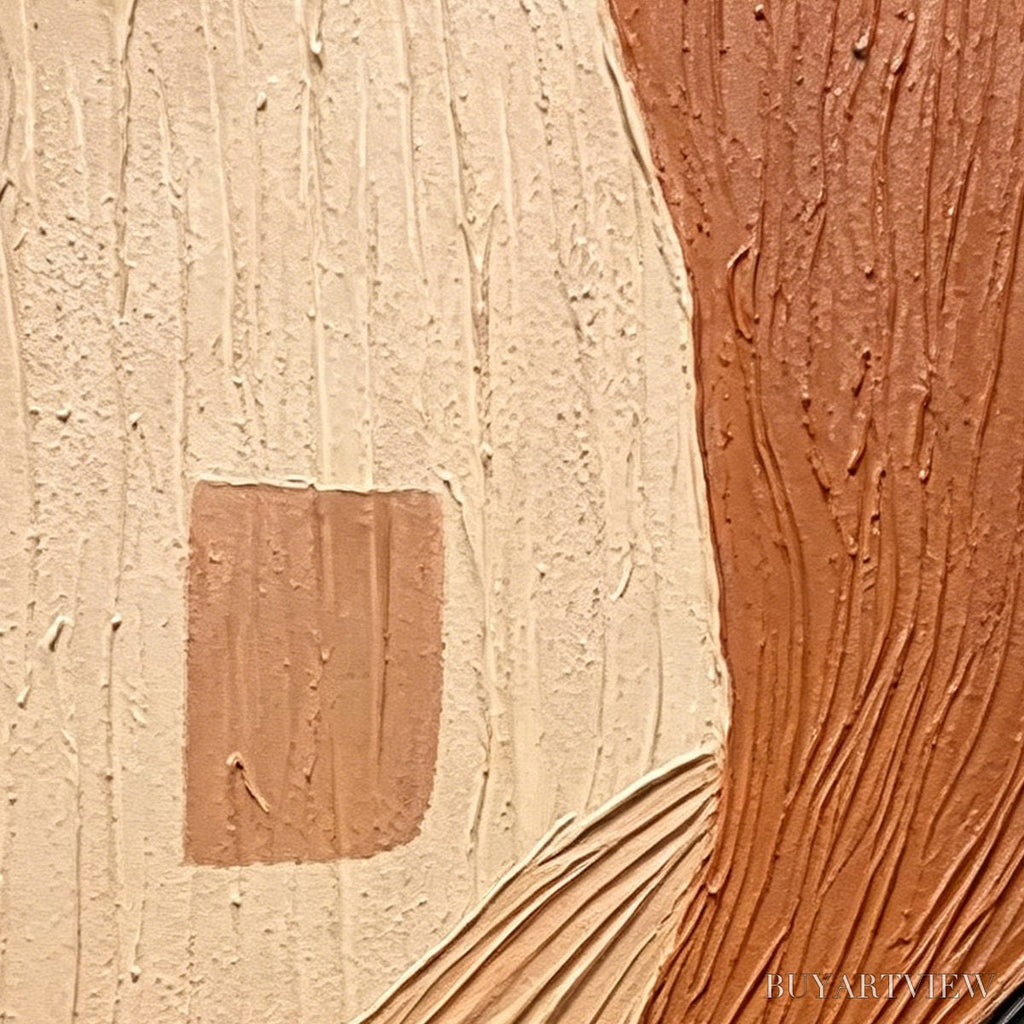 ARTOVITAS Terra Firma – Textured Wabi Sabi Abstract Painting in Earth Tones - image 6