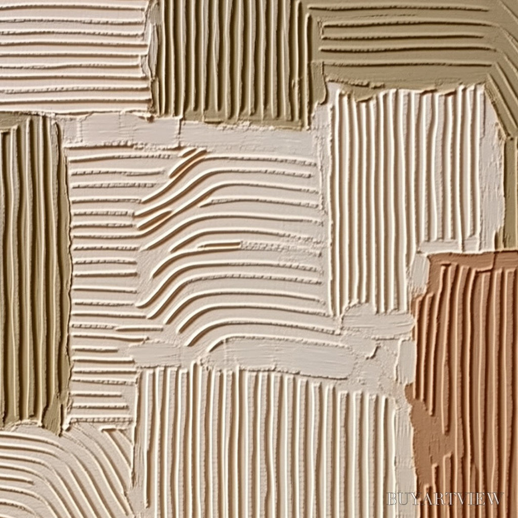 ARTOVITAS Terra Rhythms – Textured Wabi Sabi Abstract Painting in Earth Tones - image 3