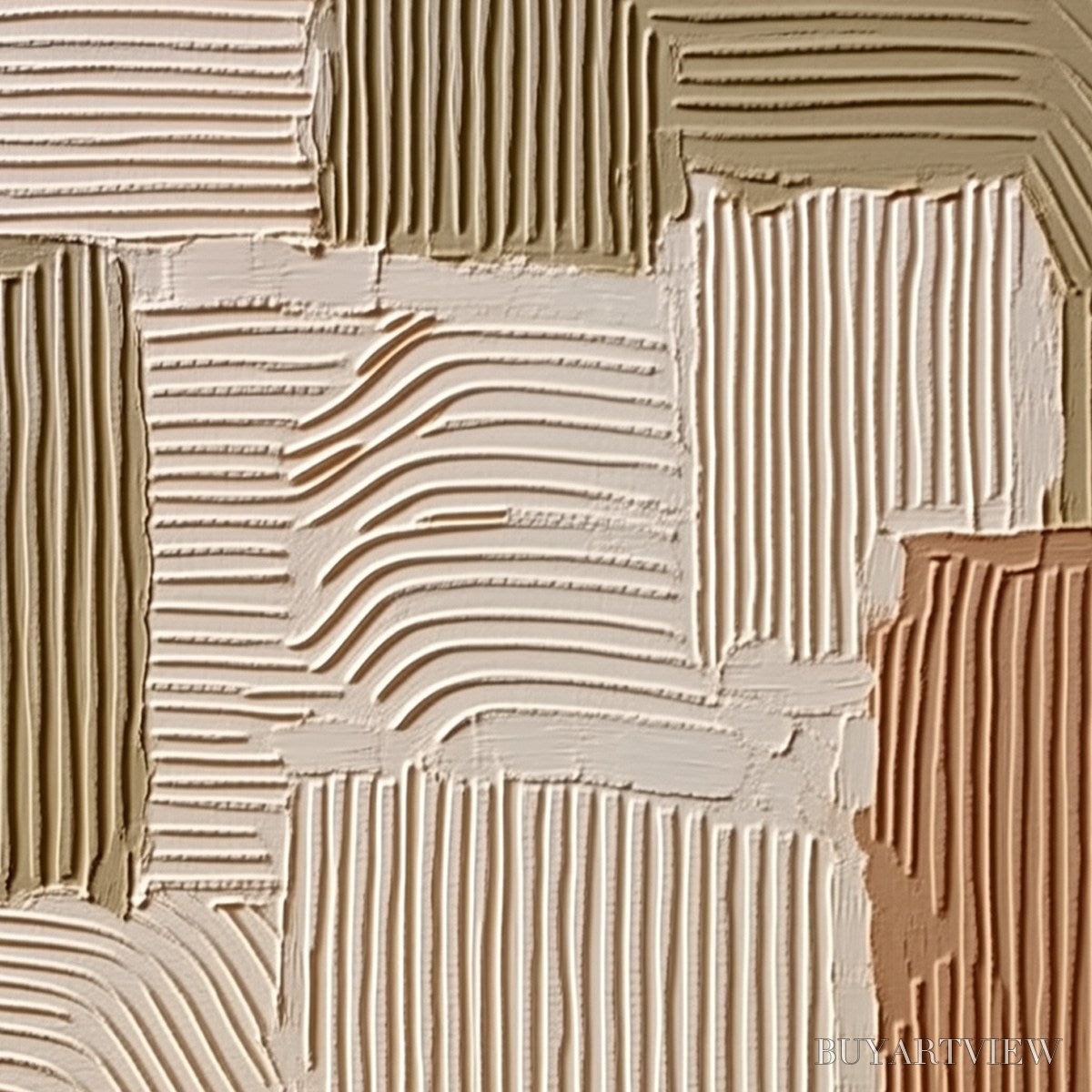 ARTOVITAS Terra Rhythms – Textured Wabi Sabi Abstract Painting in Earth Tones - image 3
