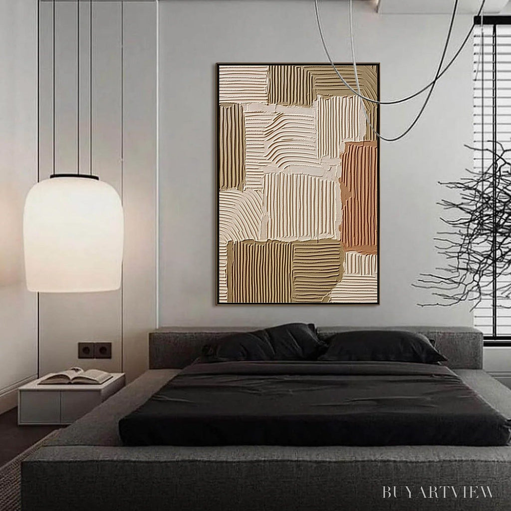 ARTOVITAS Terra Rhythms – Textured Wabi Sabi Abstract Painting in Earth Tones - image 4