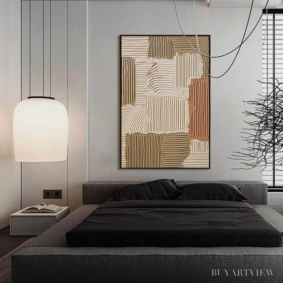 ARTOVITAS Terra Rhythms – Textured Wabi Sabi Abstract Painting in Earth Tones - image 4