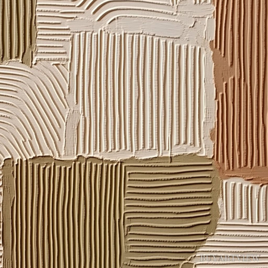 ARTOVITAS Terra Rhythms – Textured Wabi Sabi Abstract Painting in Earth Tones - image 5