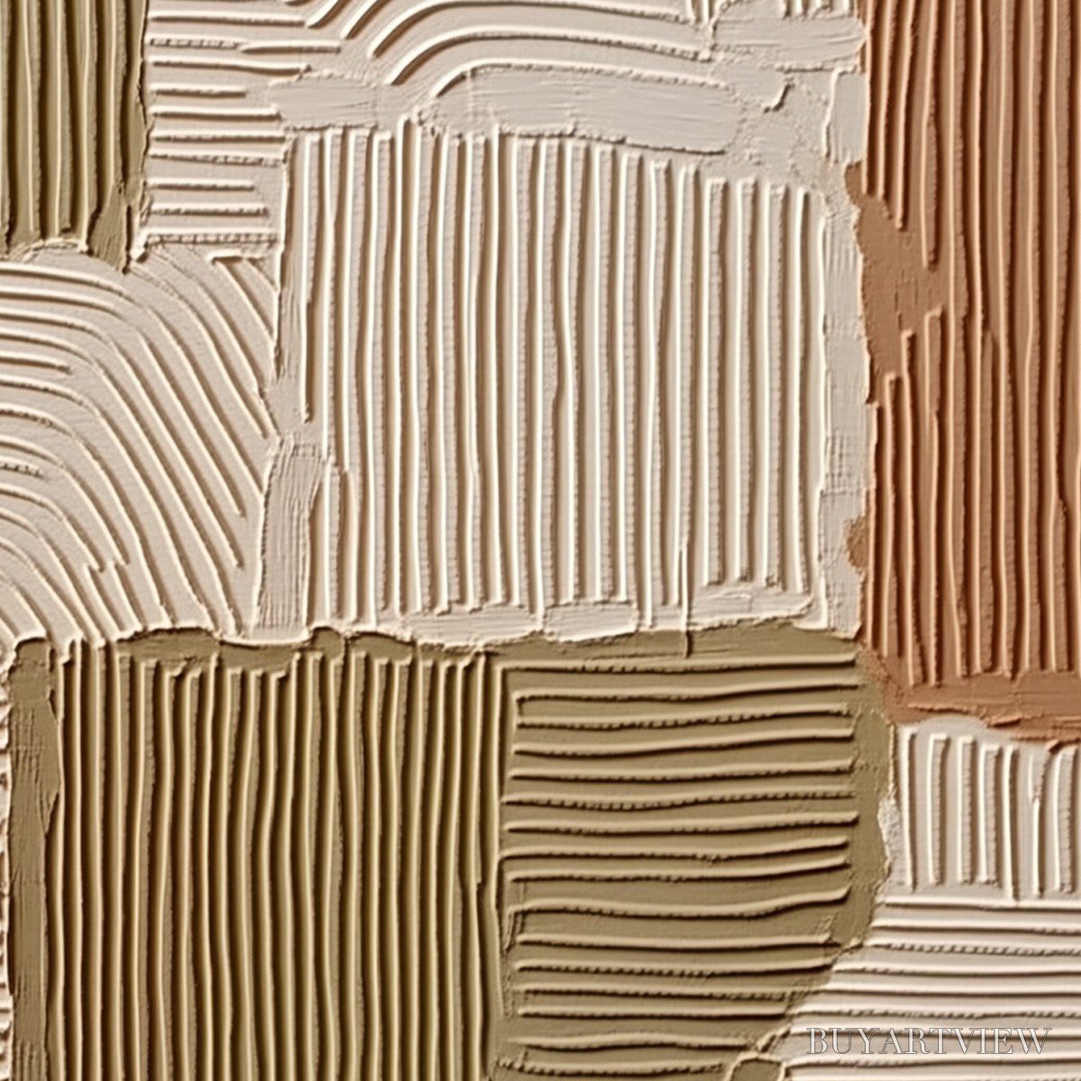 ARTOVITAS Terra Rhythms – Textured Wabi Sabi Abstract Painting in Earth Tones - image 5