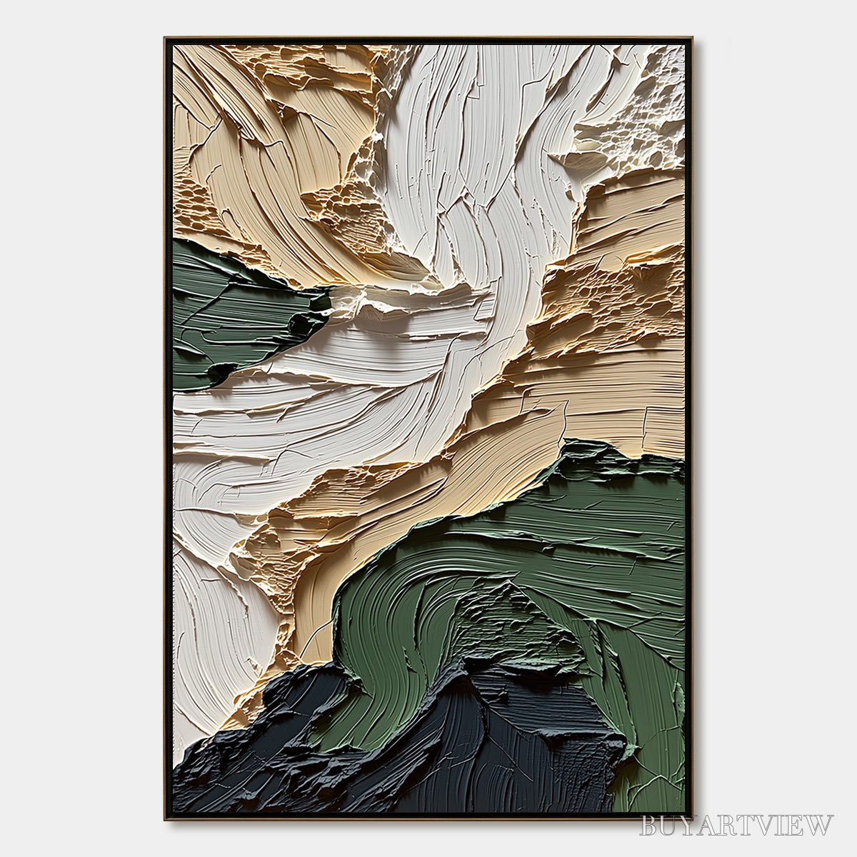 ARTOVITAS Terra Firma – Textured Wabi Sabi Abstract Landscape Painting - image 1