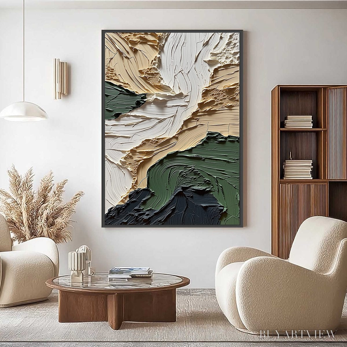ARTOVITAS Terra Firma – Textured Wabi Sabi Abstract Landscape Painting - image 2