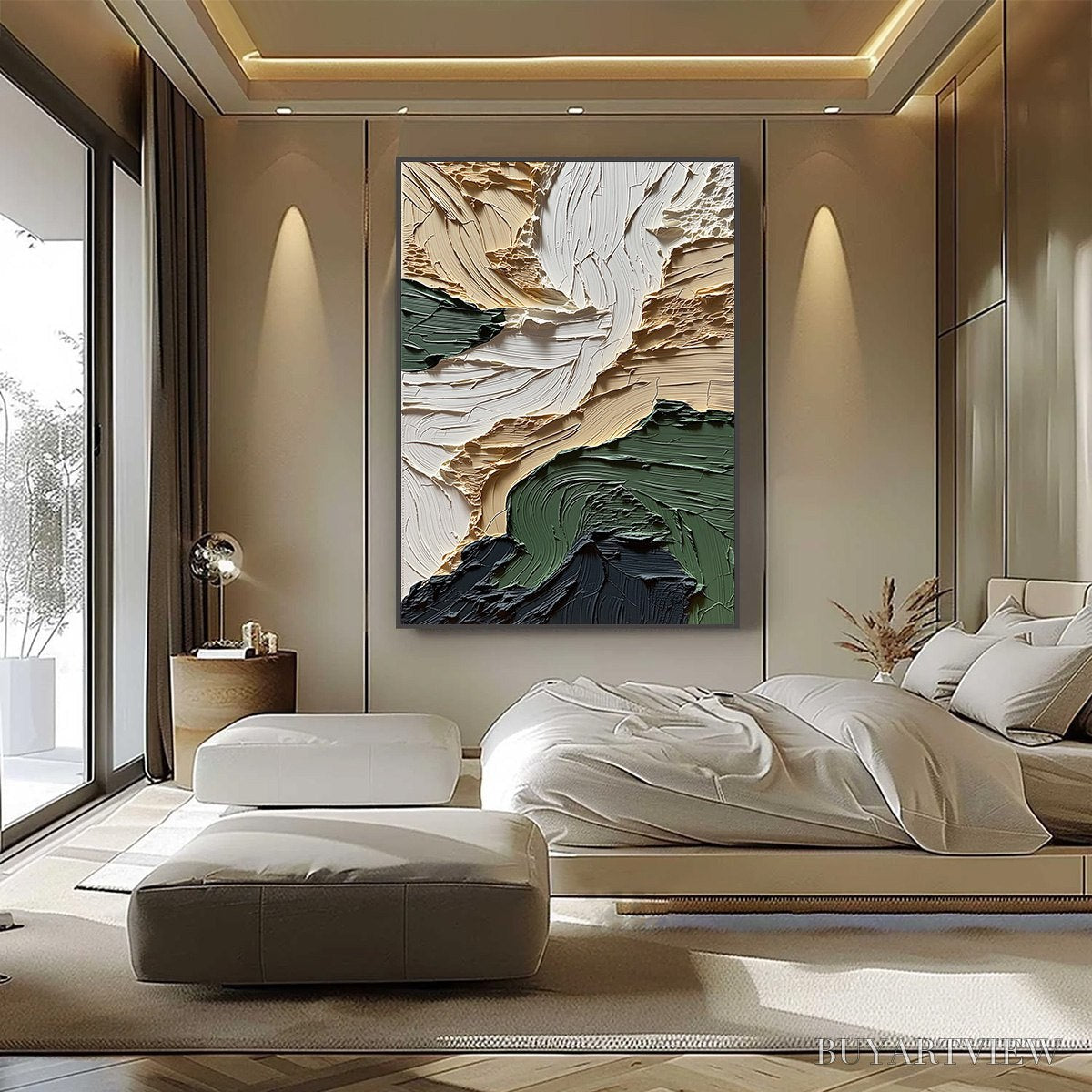 ARTOVITAS Terra Firma – Textured Wabi Sabi Abstract Landscape Painting - image 6