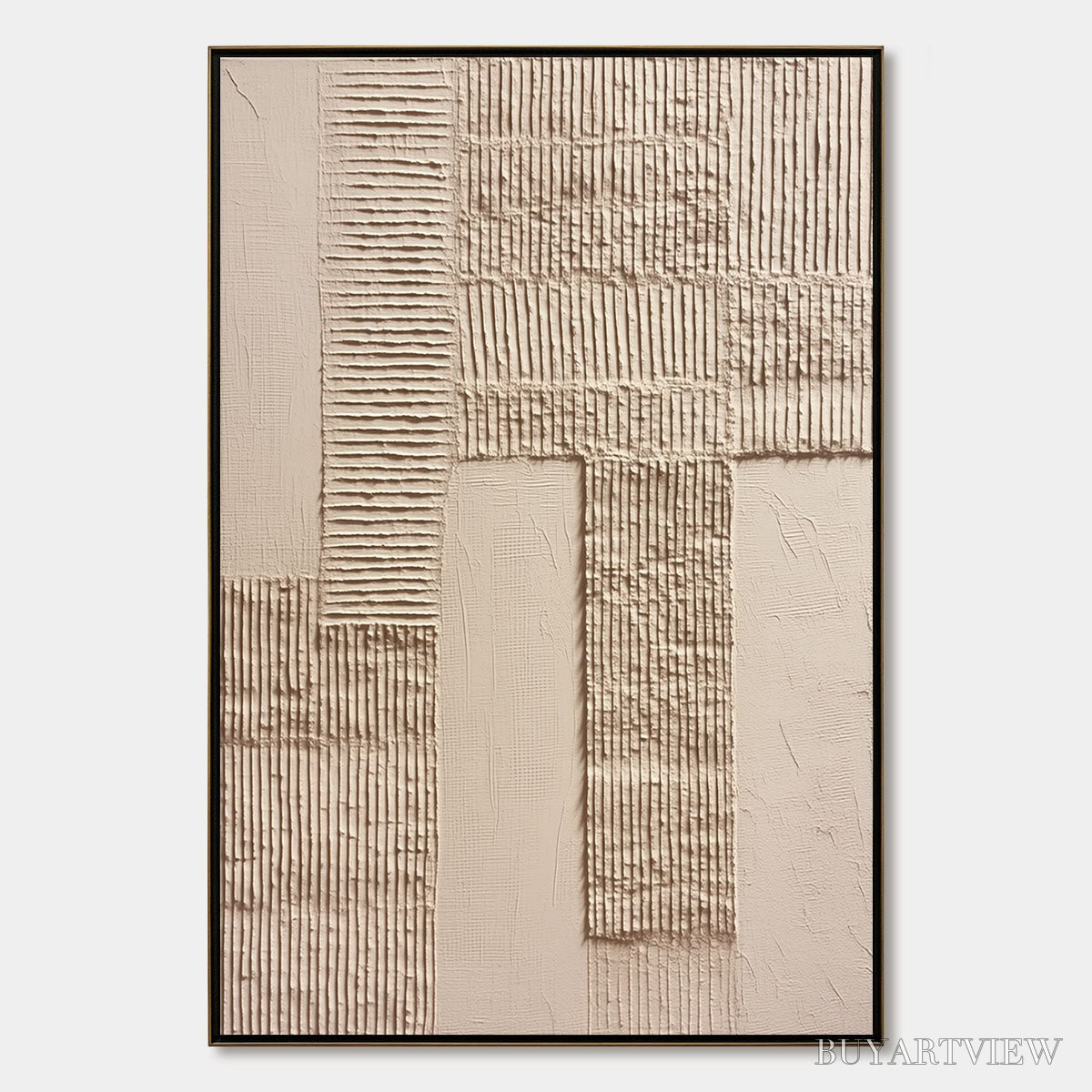ARTOVITAS Terra Alba – Textured Wabi Sabi Minimalist Abstract Painting - image 1