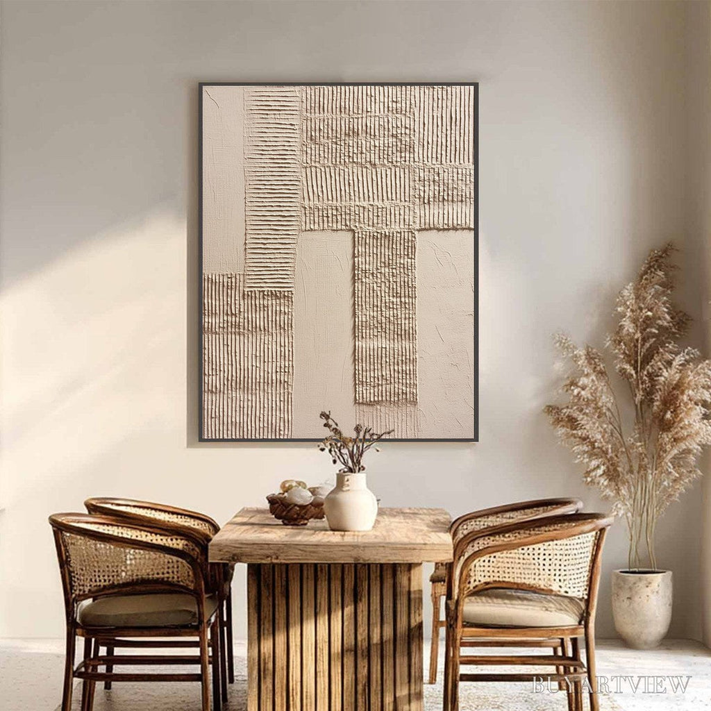 ARTOVITAS Terra Alba – Textured Wabi Sabi Minimalist Abstract Painting - image 2