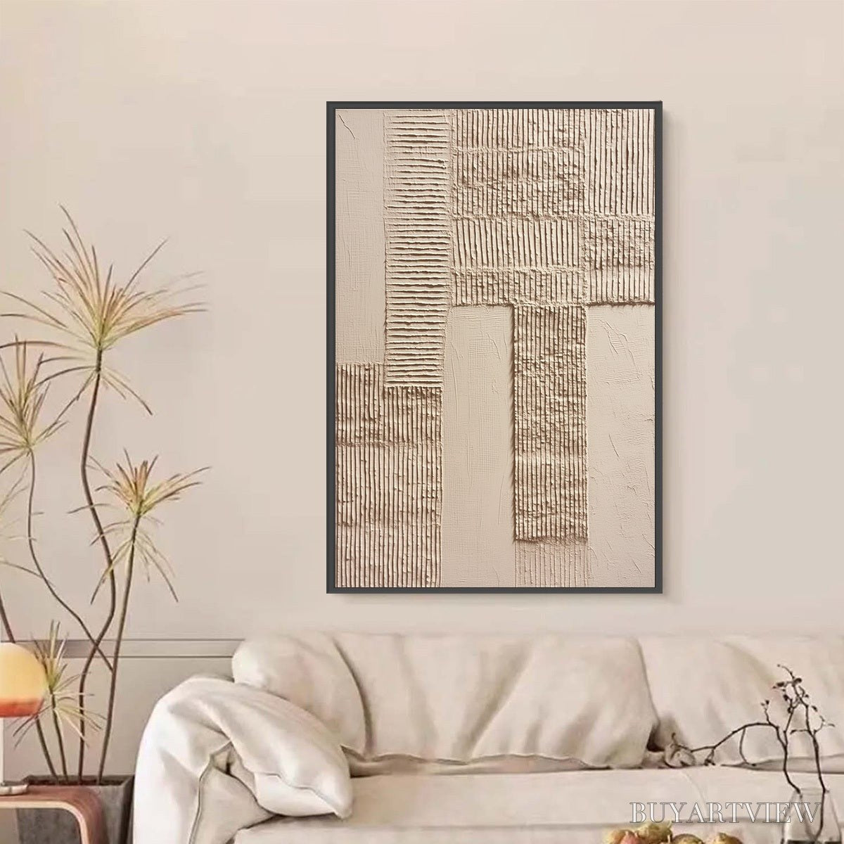 ARTOVITAS Terra Alba – Textured Wabi Sabi Minimalist Abstract Painting - image 6