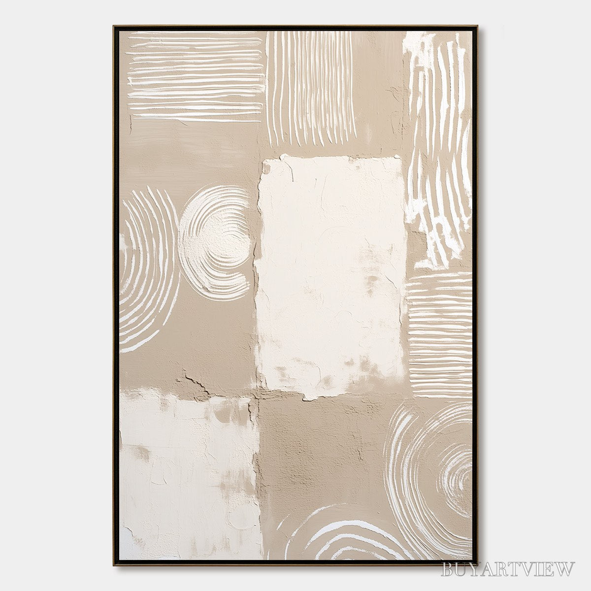 ARTOVITAS Terra Forma – Textured Minimalist Abstract Painting in Neutral Tones - image 1