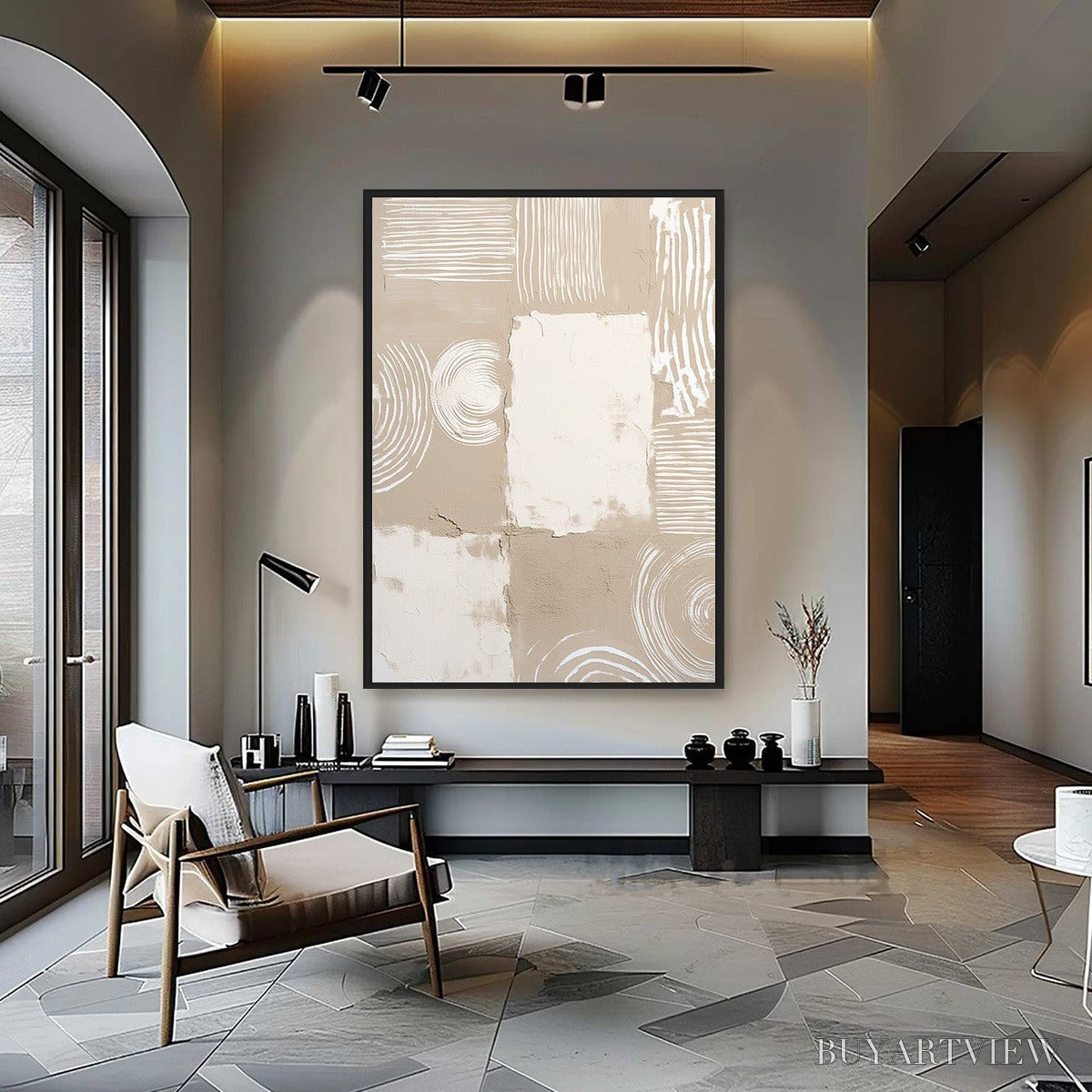 ARTOVITAS Terra Forma – Textured Minimalist Abstract Painting in Neutral Tones - image 2