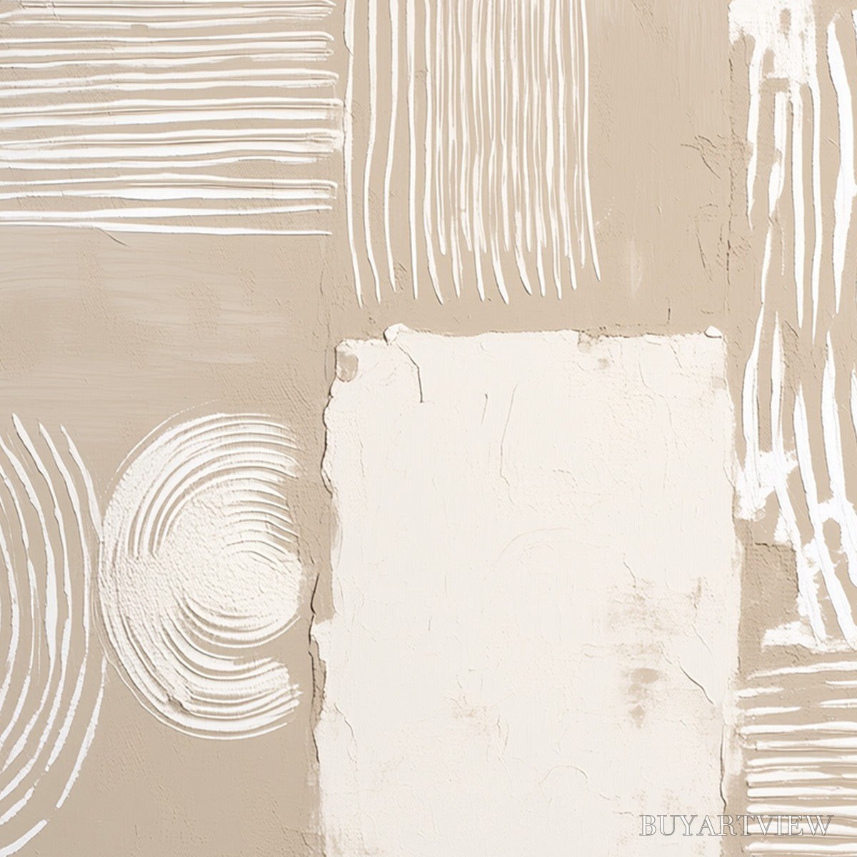 ARTOVITAS Terra Forma – Textured Minimalist Abstract Painting in Neutral Tones - image 3