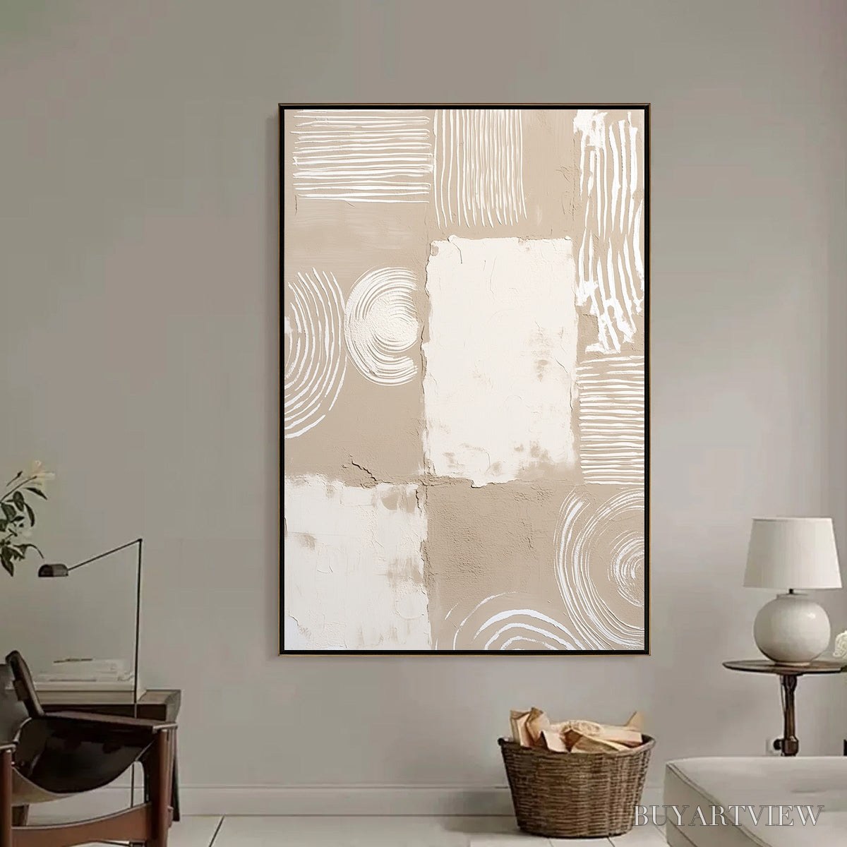 ARTOVITAS Terra Forma – Textured Minimalist Abstract Painting in Neutral Tones - image 6