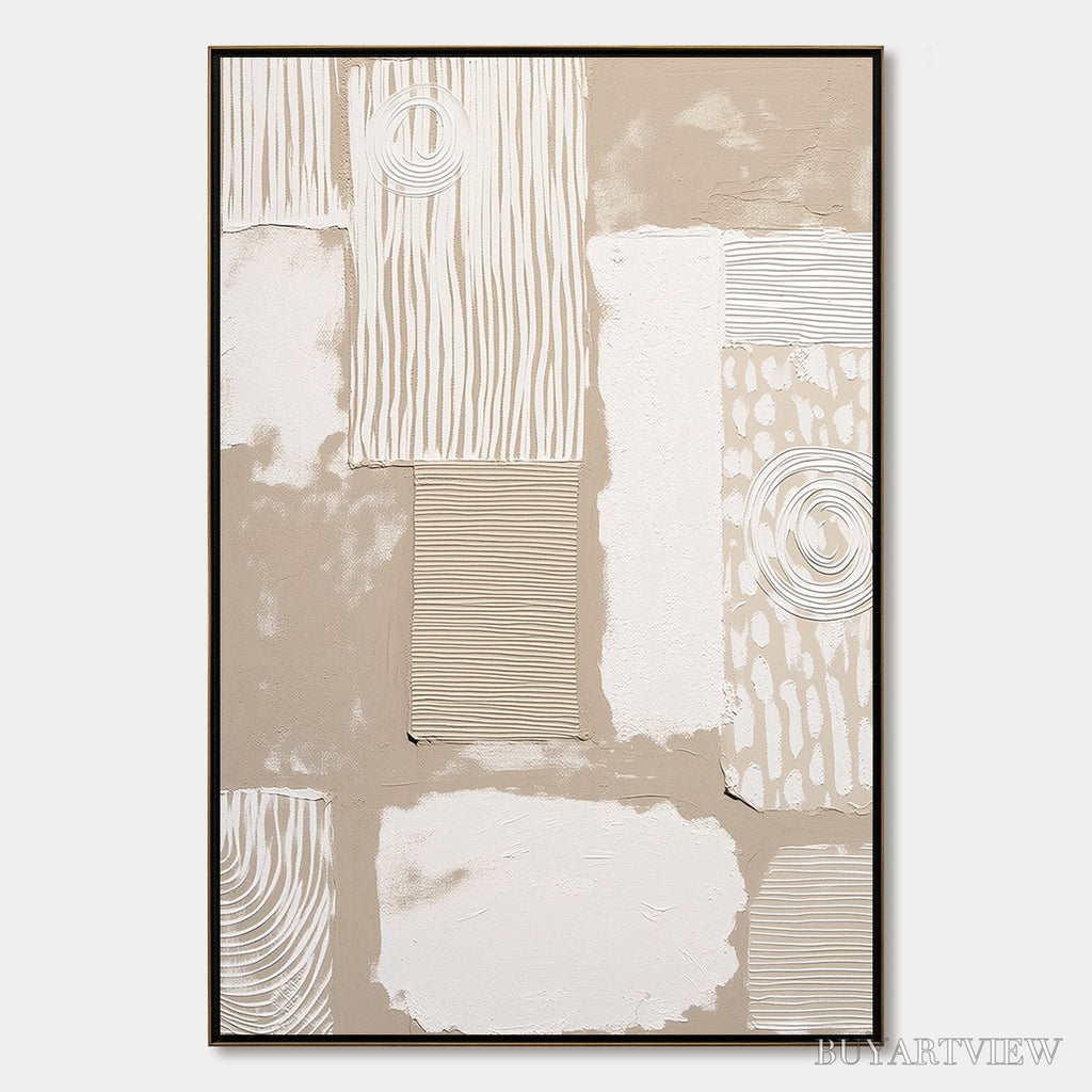 ARTOVITAS Urban Artifacts – Large Textured Minimalist Abstract Painting - image 1