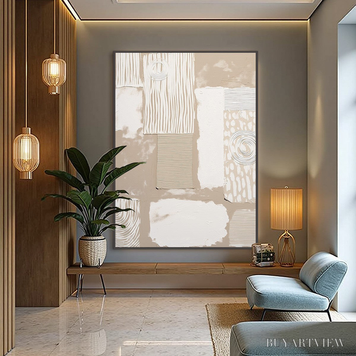 ARTOVITAS Urban Artifacts – Large Textured Minimalist Abstract Painting - image 4