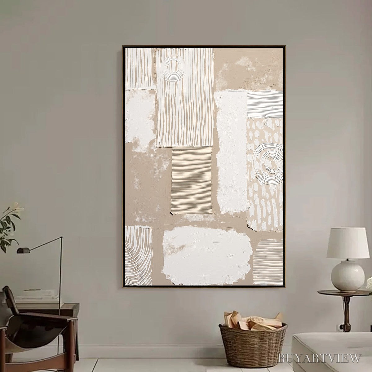 ARTOVITAS Urban Artifacts – Large Textured Minimalist Abstract Painting - image 6
