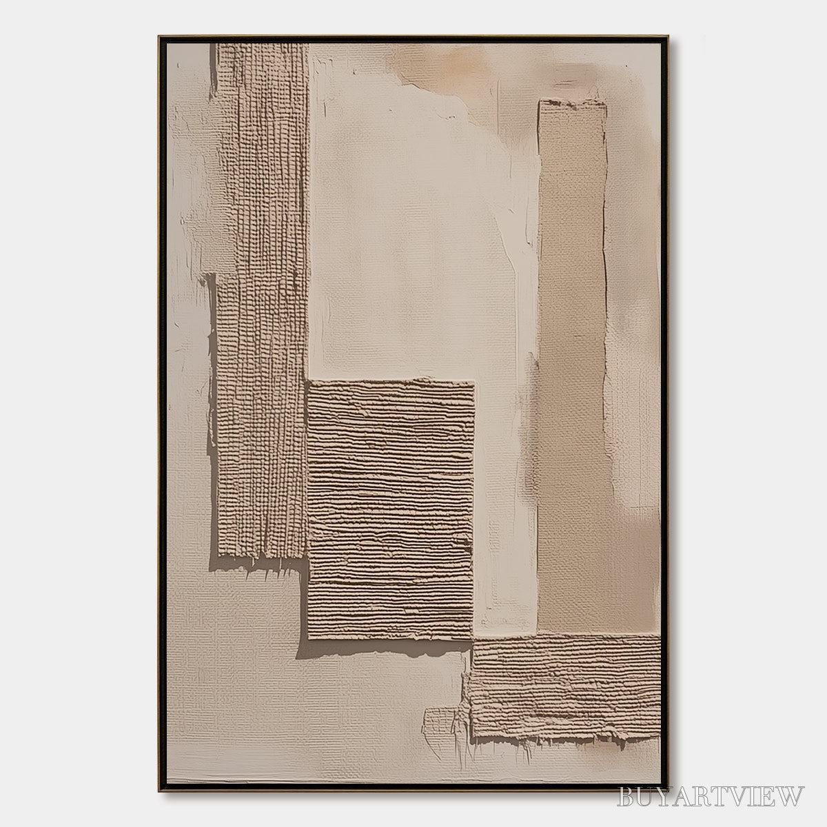 ARTOVITAS Terra Forma – Minimalist Textured Beige and White Abstract Painting - image 1