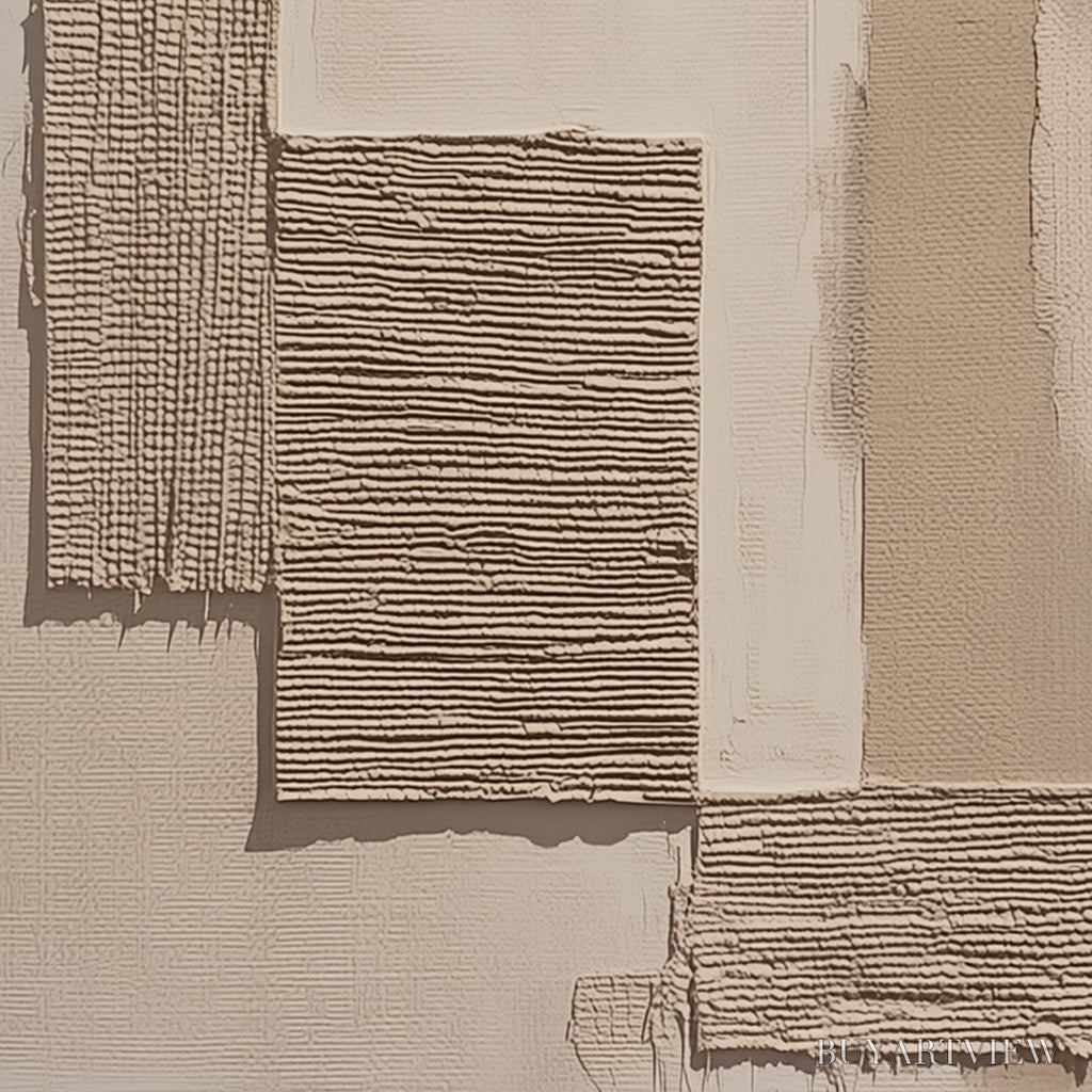 ARTOVITAS Terra Forma – Minimalist Textured Beige and White Abstract Painting - image 5