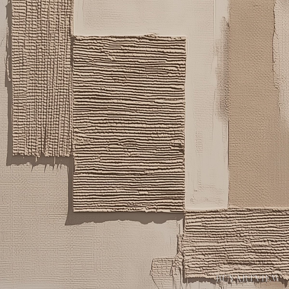 ARTOVITAS Terra Forma – Minimalist Textured Beige and White Abstract Painting - image 5