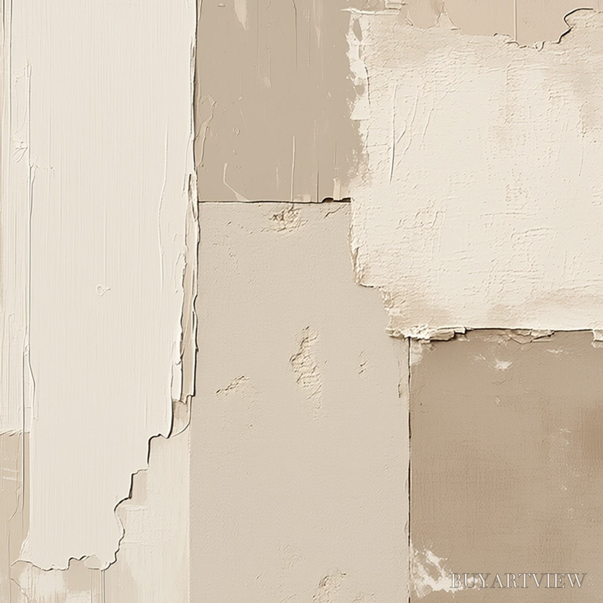 ARTOVITAS Urban Fossil – Large Vertical Textured Minimalist Abstract Painting - image 5