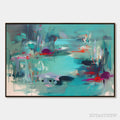 ARTOVITAS Waterlily Sonata – Large Horizontal Abstract Landscape Painting - image 1