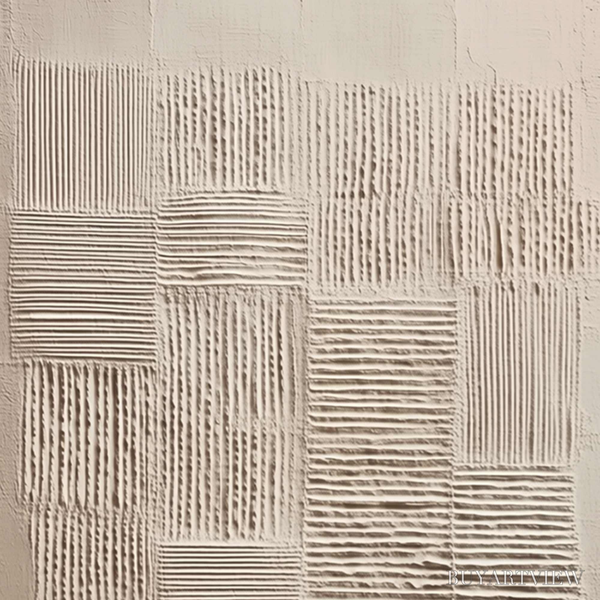 ARTOVITAS Urban Grid – Textured Beige Minimalist Abstract Wabi Sabi - image 3