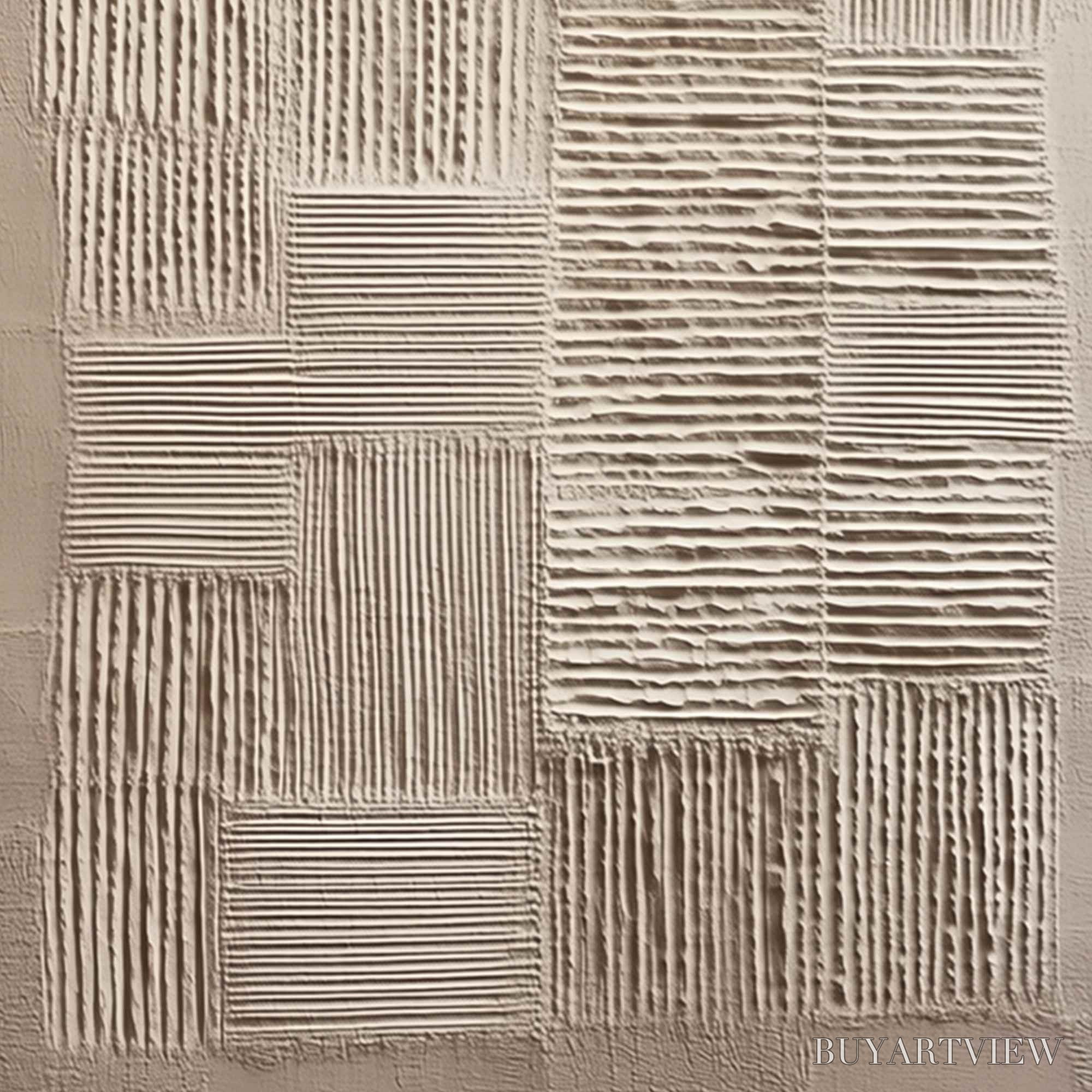 ARTOVITAS Urban Grid – Textured Beige Minimalist Abstract Wabi Sabi - image 5