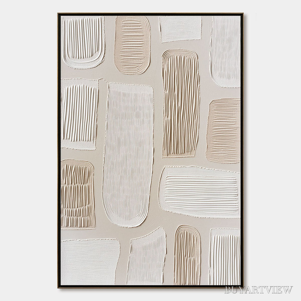 ARTOVITAS Terraforms – Textured Wabi Sabi Abstract Painting in Neutral Tones - image 1