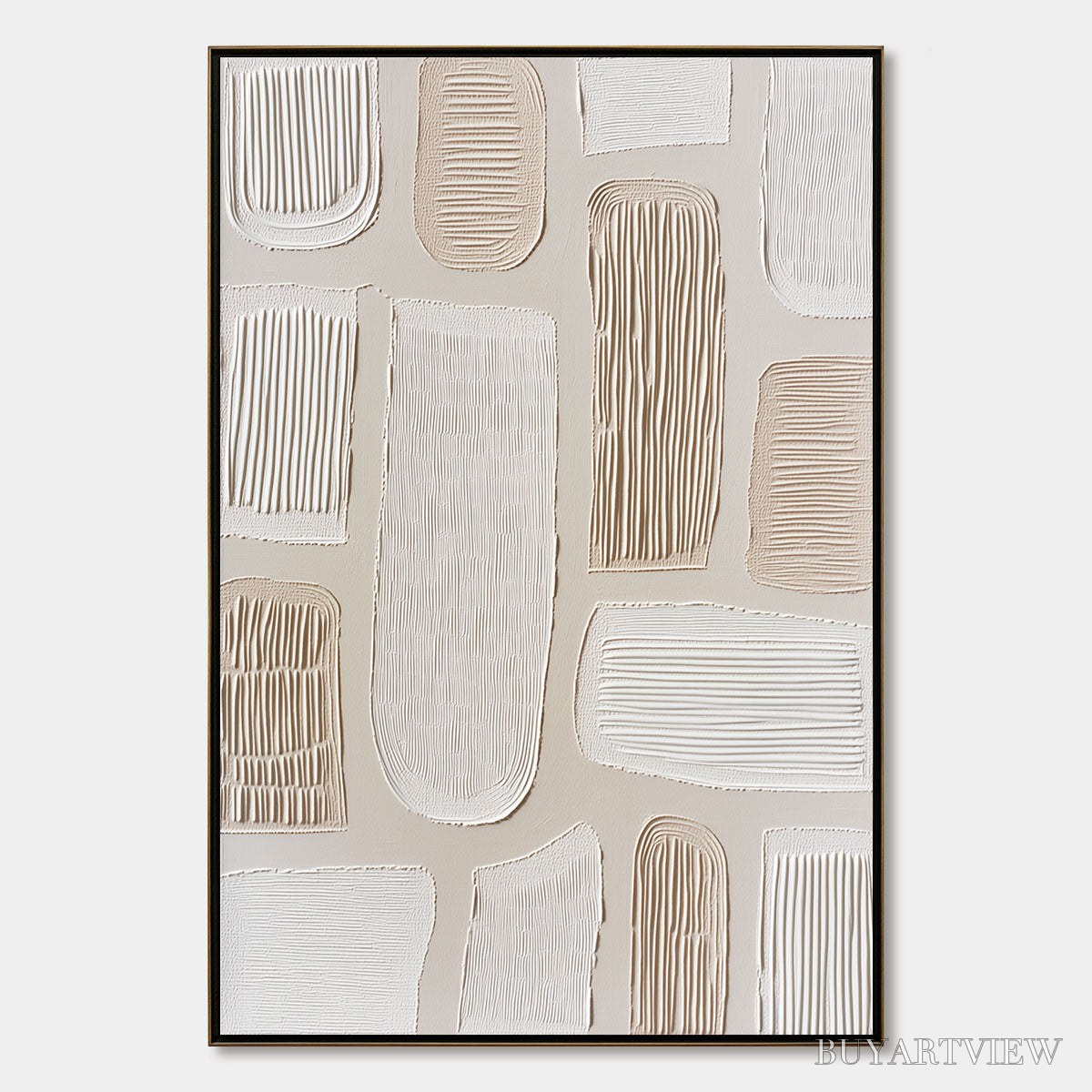 ARTOVITAS Terraforms – Textured Wabi Sabi Abstract Painting in Neutral Tones - image 1