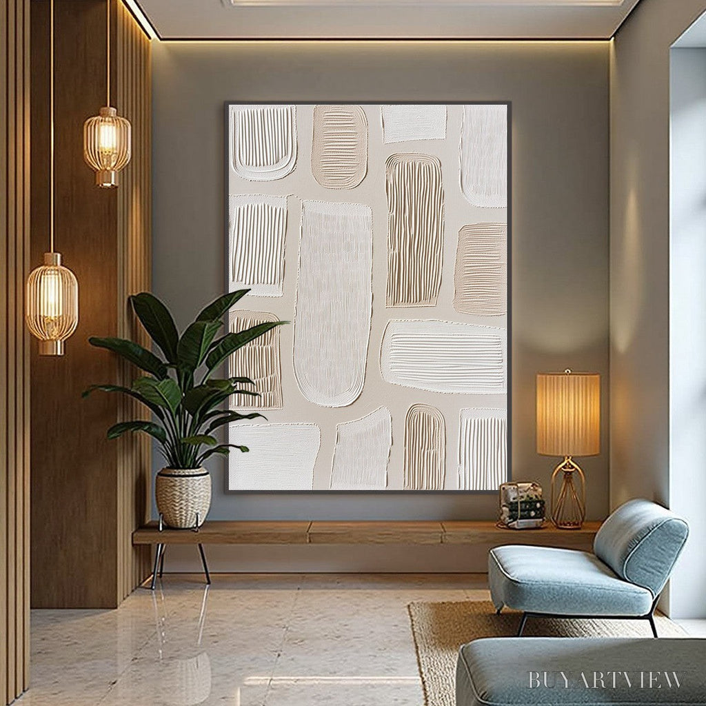 ARTOVITAS Terraforms – Textured Wabi Sabi Abstract Painting in Neutral Tones - image 4