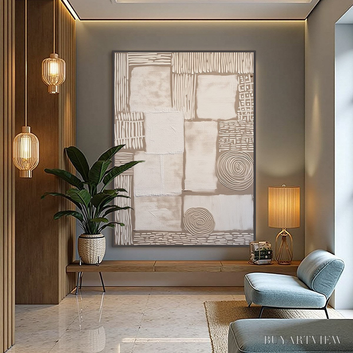ARTOVITAS Terra Firma – Textured Wabi-Sabi Abstract Painting for Modern Interiors - image 4