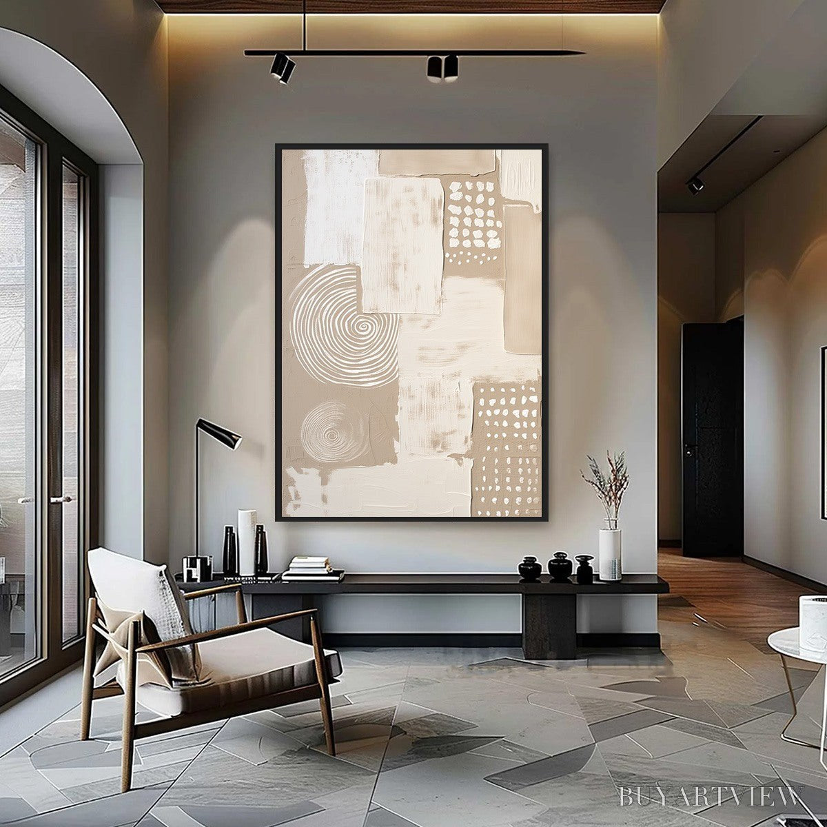 ARTOVITAS Zenith – Textured Wabi-Sabi Abstract Painting in Neutral Tones - image 2