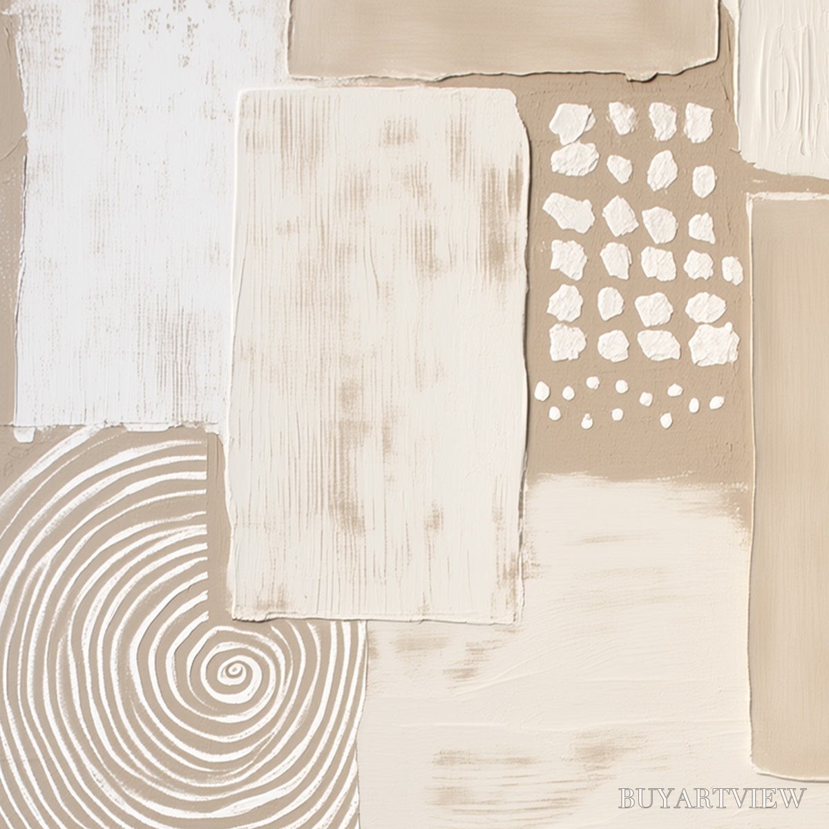 ARTOVITAS Zenith – Textured Wabi-Sabi Abstract Painting in Neutral Tones - image 3