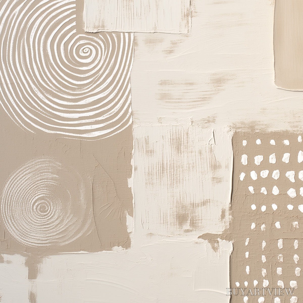 ARTOVITAS Zenith – Textured Wabi-Sabi Abstract Painting in Neutral Tones - image 5