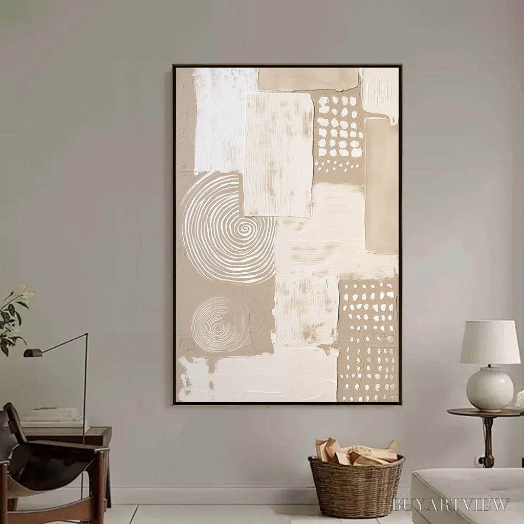 ARTOVITAS Zenith – Textured Wabi-Sabi Abstract Painting in Neutral Tones - image 6