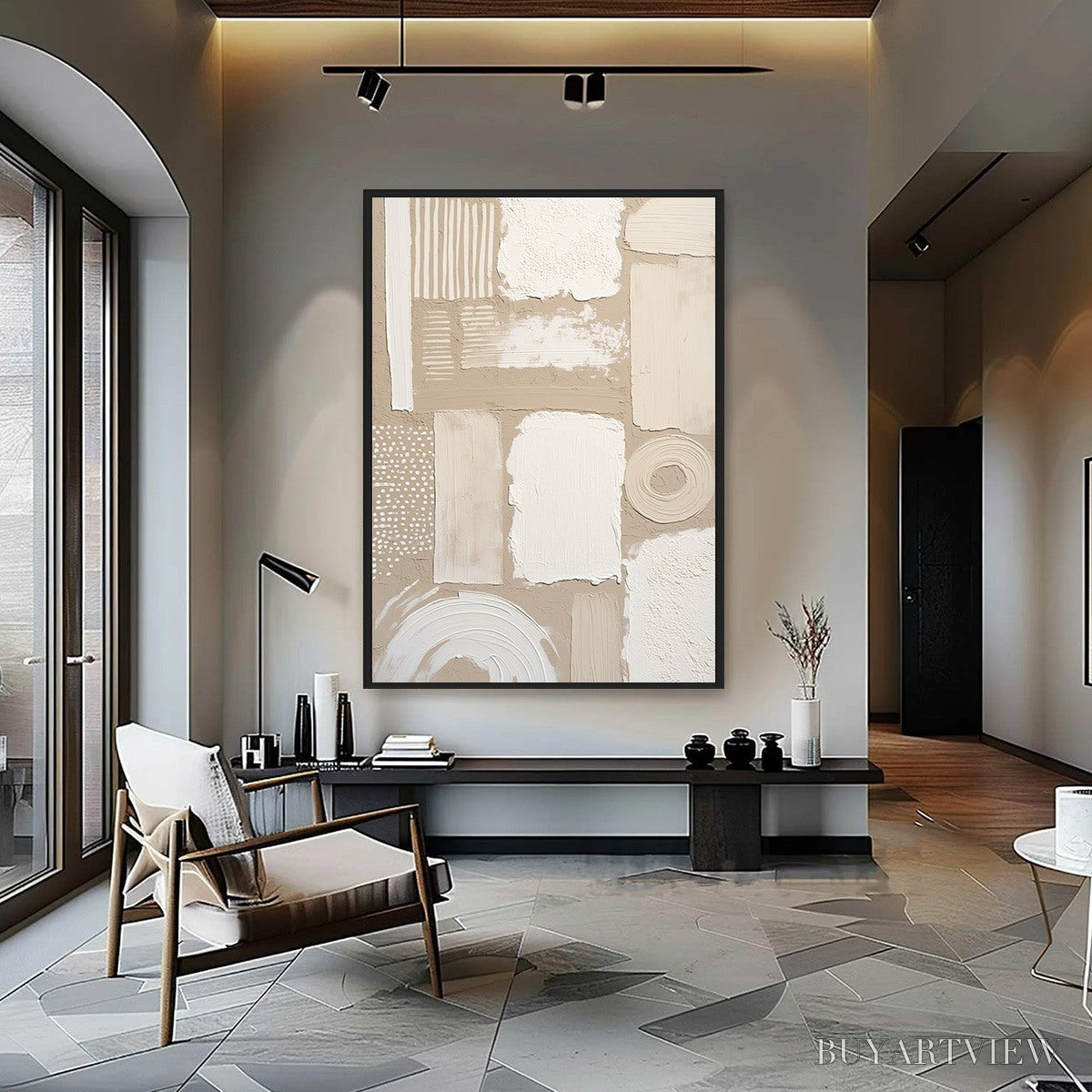 ARTOVITAS Terraforms – Textured Wabi-Sabi Abstract Painting in Neutral Tones - image 2