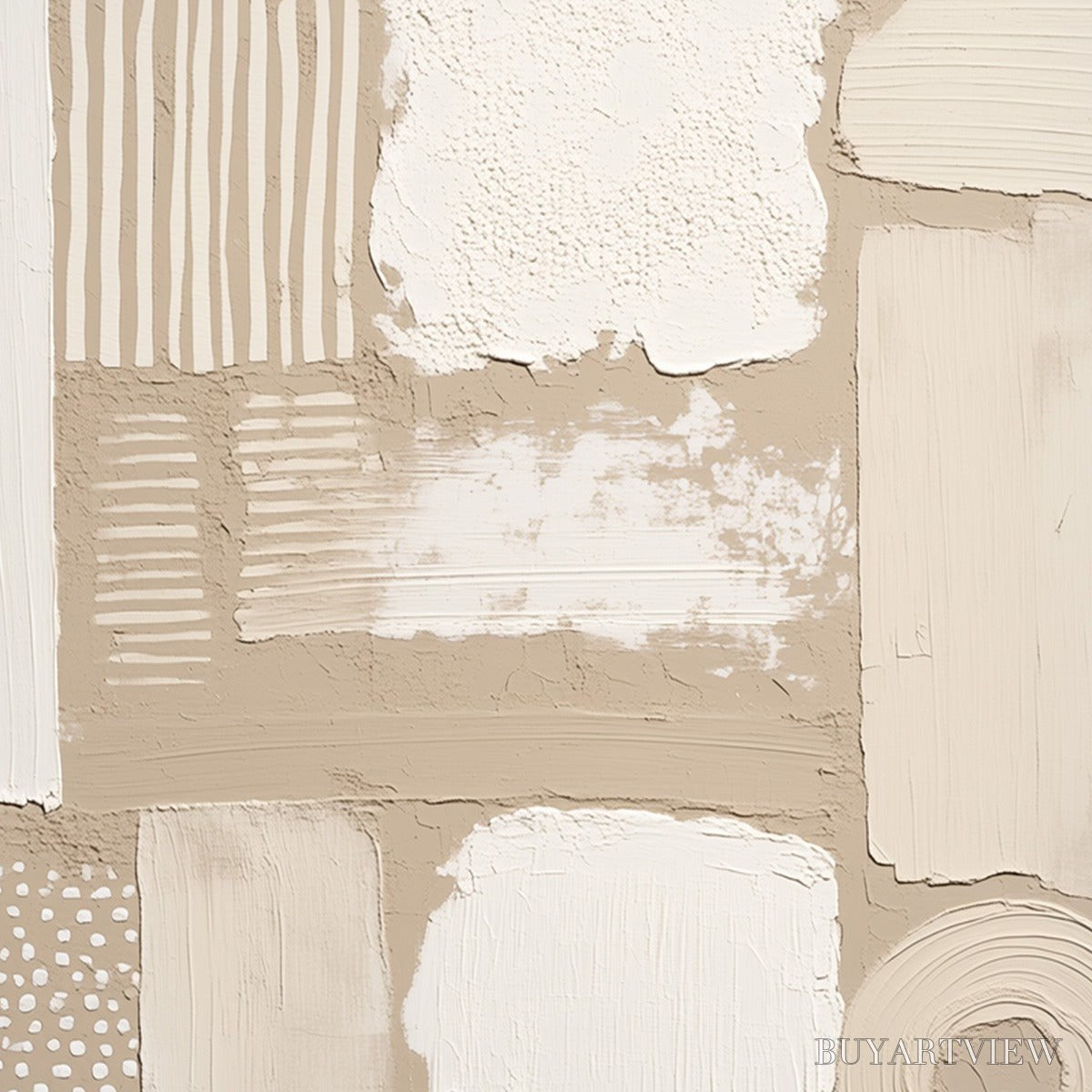 ARTOVITAS Terraforms – Textured Wabi-Sabi Abstract Painting in Neutral Tones - image 3