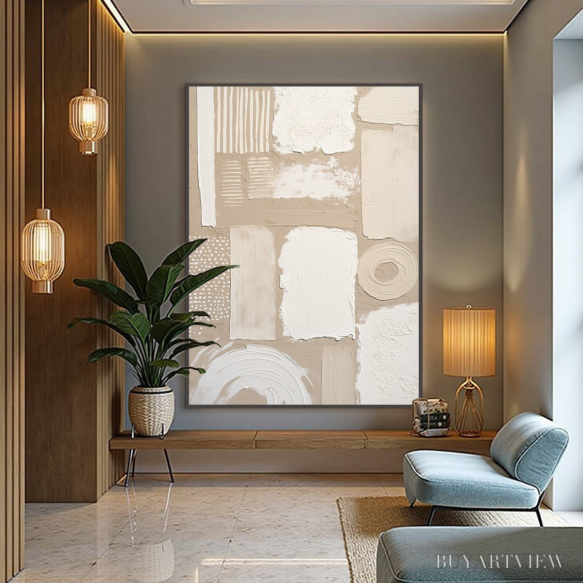 ARTOVITAS Terraforms – Textured Wabi-Sabi Abstract Painting in Neutral Tones - image 4