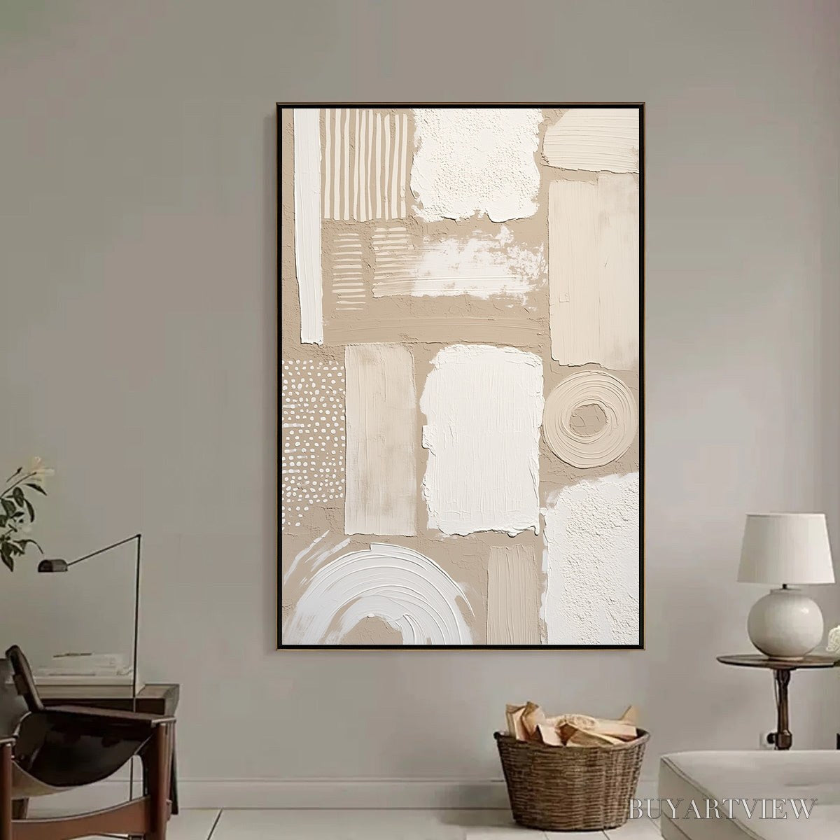 ARTOVITAS Terraforms – Textured Wabi-Sabi Abstract Painting in Neutral Tones - image 6