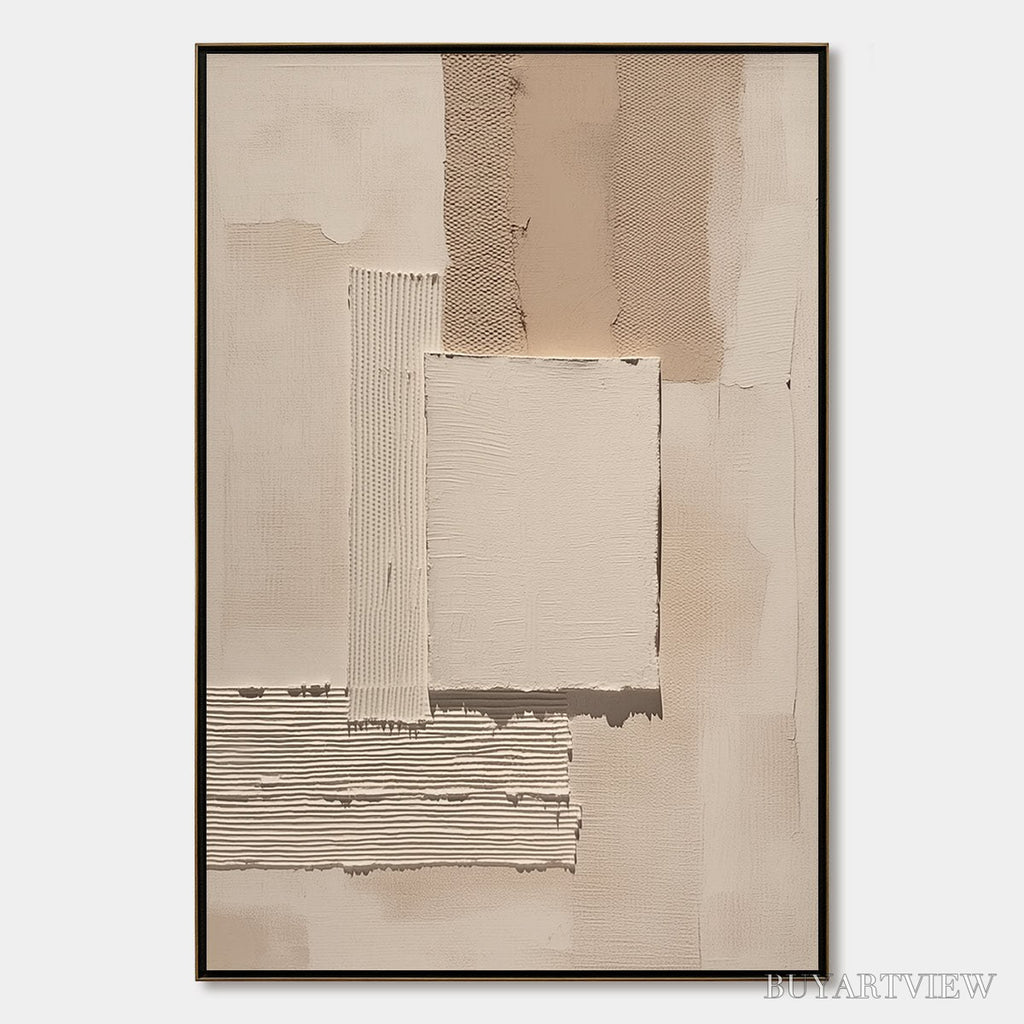 ARTOVITAS Terra Forma – Textured Wabi Sabi Abstract Beige - image 1